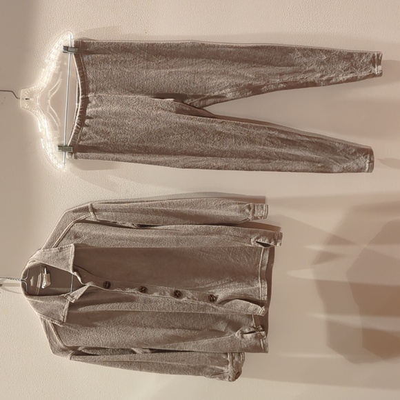 Cotton Stuff Classics, teri sweat uniform, button down - small. drawstring pant - Picture 1 of 5